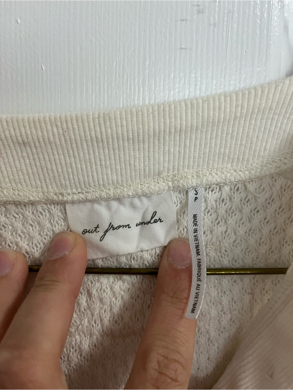 Out From Under Mel Cozy Henley Top in Ivory SIZE S - Picture 3 of 4